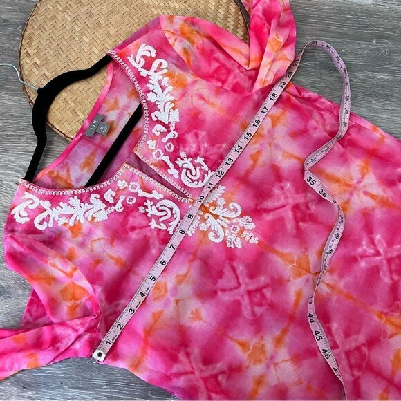 J. Jill tie dye embroidered tunic blouse bohemian - Picture 6 of 7
